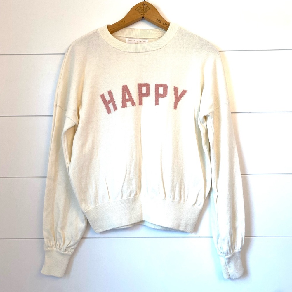 Spiritual Gangster White and Pink Crew Neck Sweater